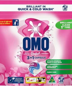 OMO Laundry Capsules 3 in 1 Touch of Comfort 56 Pack
