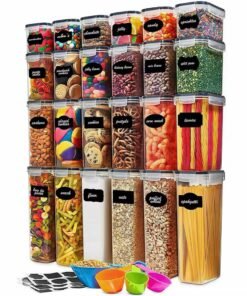 24Pcs Airtight Food Storage Containers | Kitchen Pantry Organizer