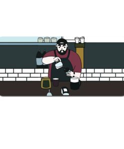 (80x30x0.4cm) Computer Desk Mat – Big Beard Uncle Series, Smooth Gaming Surface – Style 1